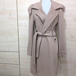 Tahari Camel Fall Wrap Coat with Buttons